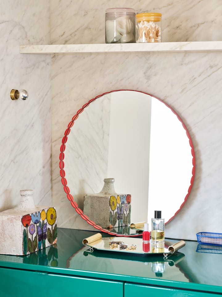 Espejo Arcs Mirror Ø60 cm, Red HAY