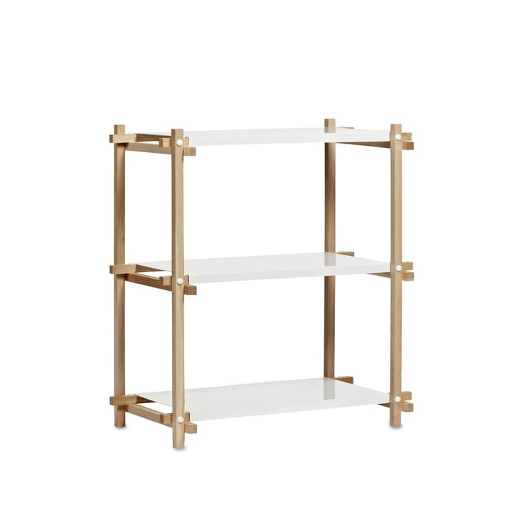 Estantería Woody Column, Oak-white lacquered shelf, low HAY