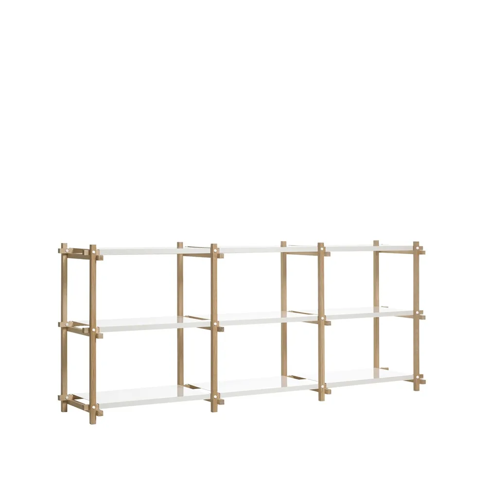 Estantería Woody, Oak-white lacquered shelf, low HAY