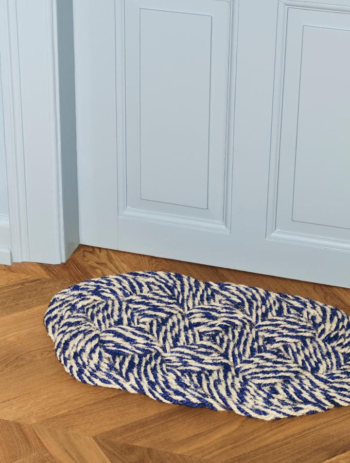 Felpudo Coco 40x80 cm, Swirl blue-off white HAY