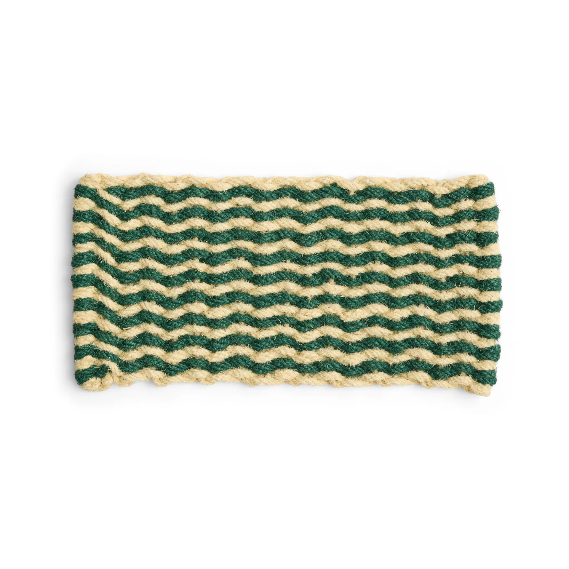 Felpudo Coco Stripe Wave, Dark green-white HAY
