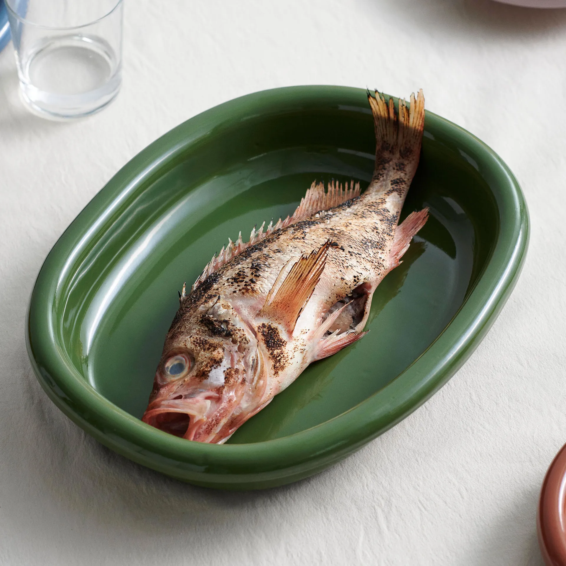 Fuente de servir Barro ovalada, Green, large 27x36 cm HAY