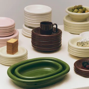 Fuente de servir Barro ovalada - Green, small 20x27,5 cm - HAY