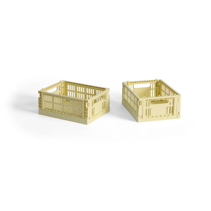 HAY Colour Crate Mini 2-pack 13x17 cm - Light yellow - HAY