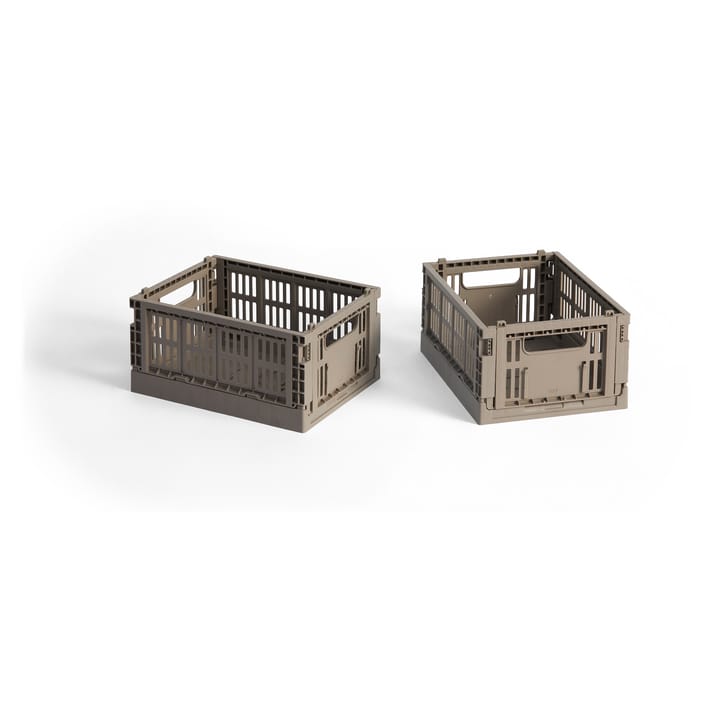 HAY Colour Crate Mini 2-pack 13x17 cm - Warm grey - HAY