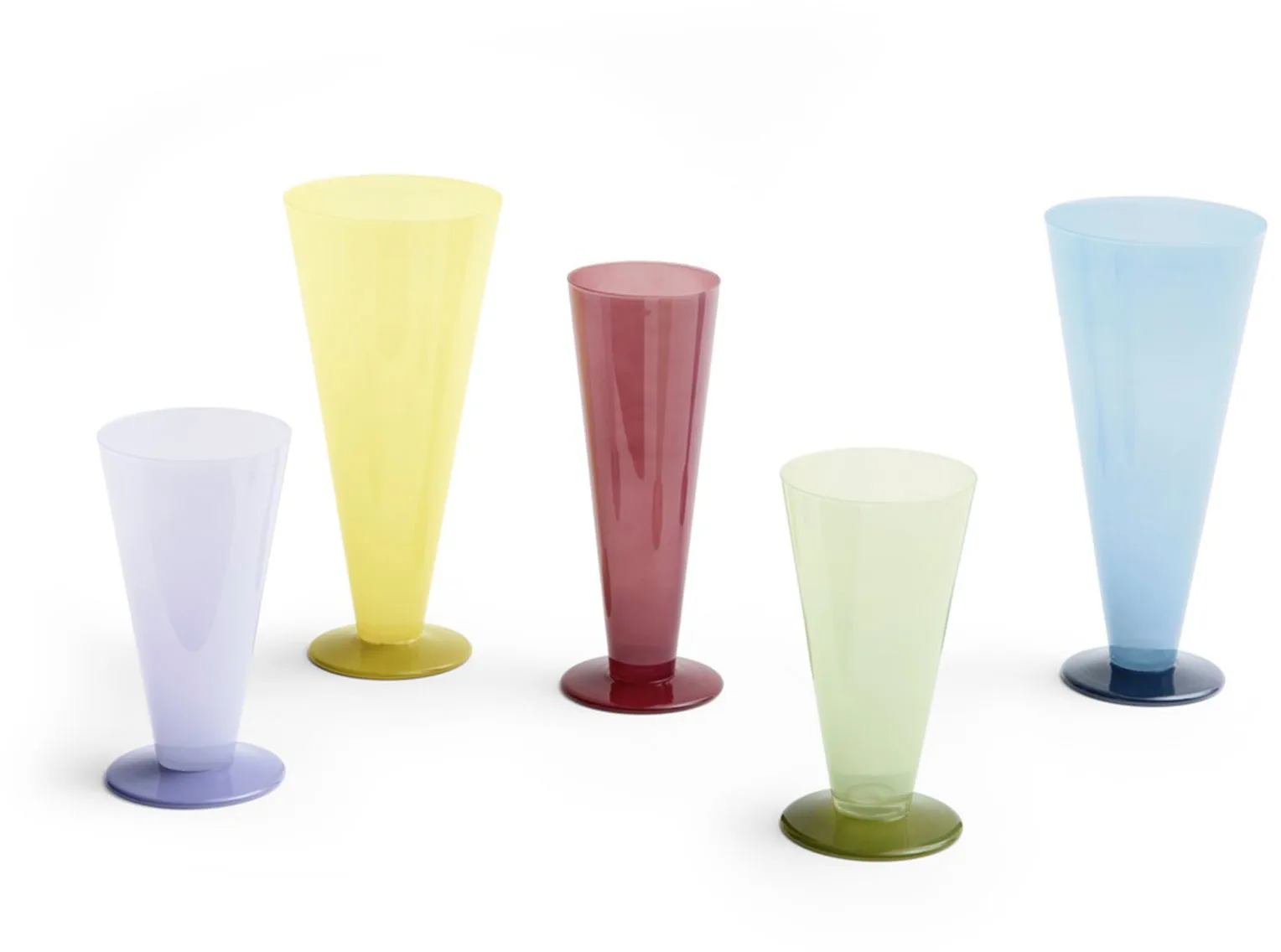 Jarrón Conical, Light green-dark lime, small HAY