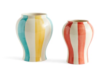 Jarrón Sobremesa stripe L 25 cm - Green-yellow - HAY