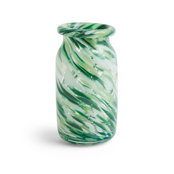 Jarrón Splash Roll Neck S 20,5 cm - Green swirl - HAY