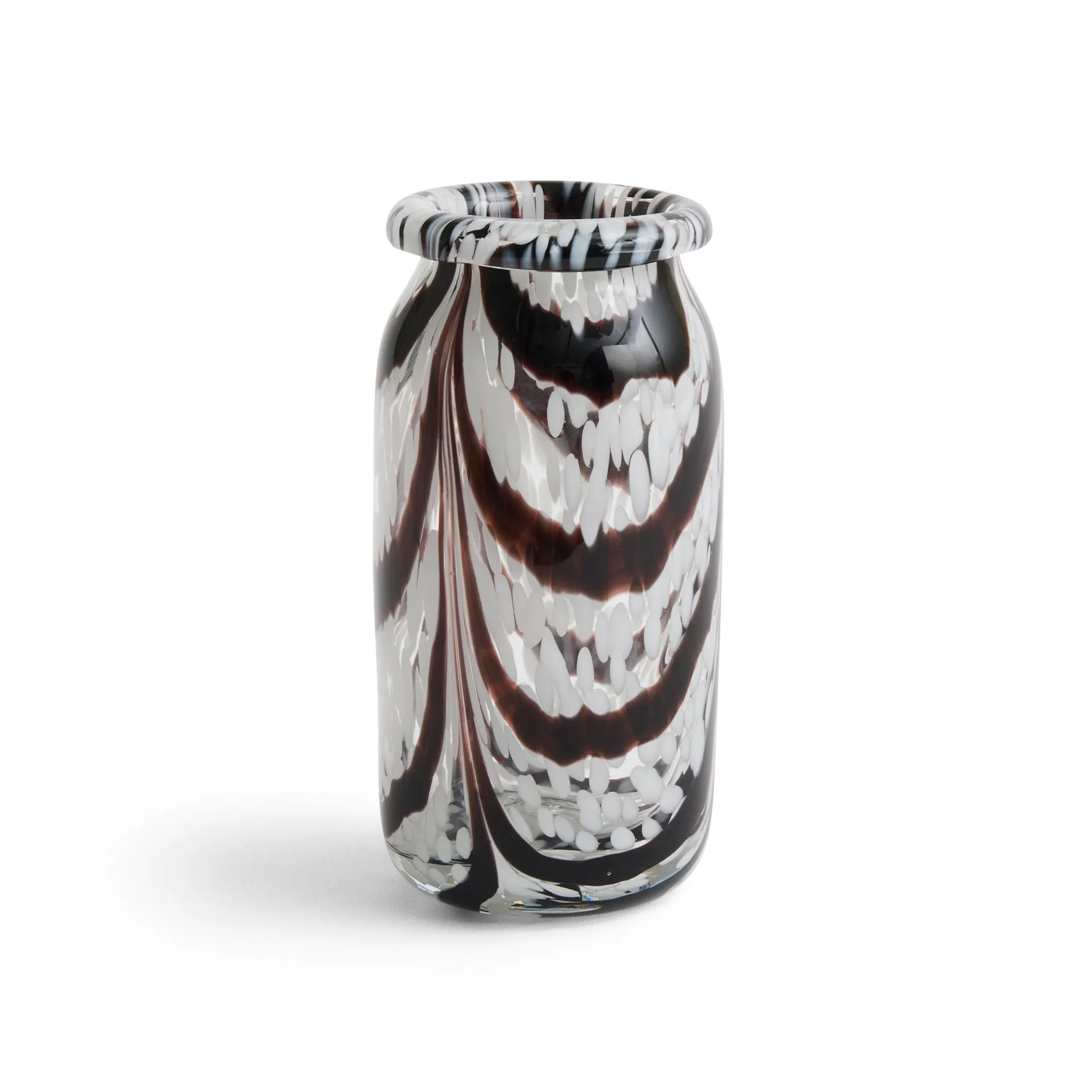 Jarrón Splash Roll Neck XS 19 cm, Coffee and white HAY