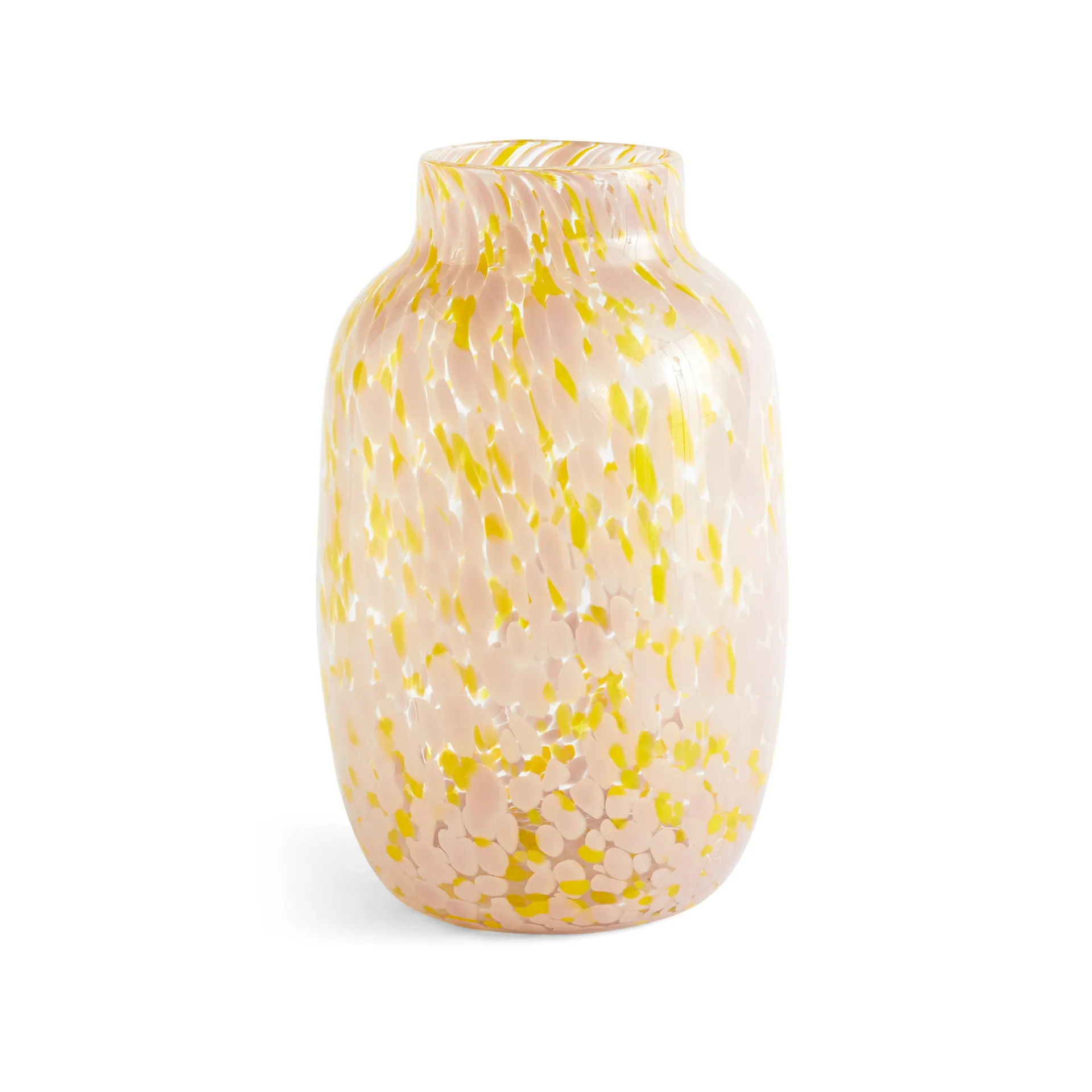 Jarrón Splash Round L, 30 cm Light pink-yellow HAY