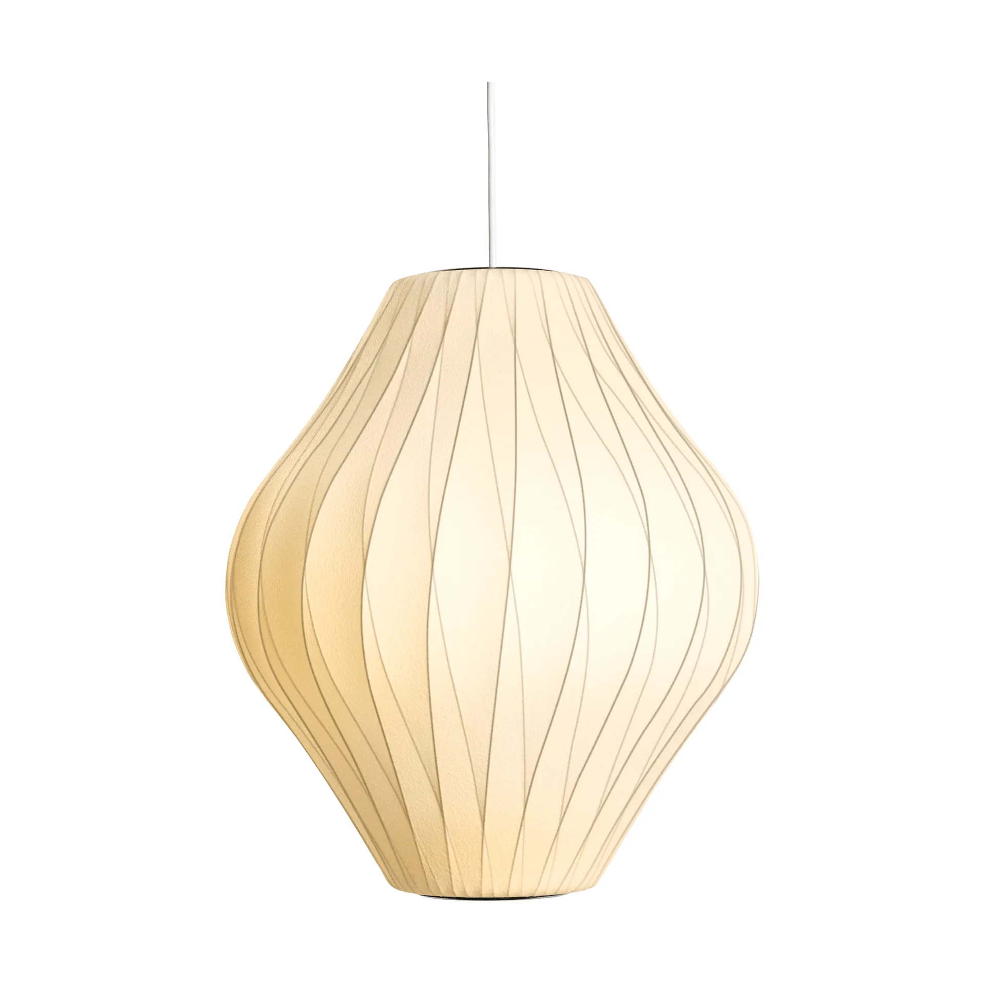 Lámpara colgante Nelson Bubble Pear crisscross M, Off white HAY