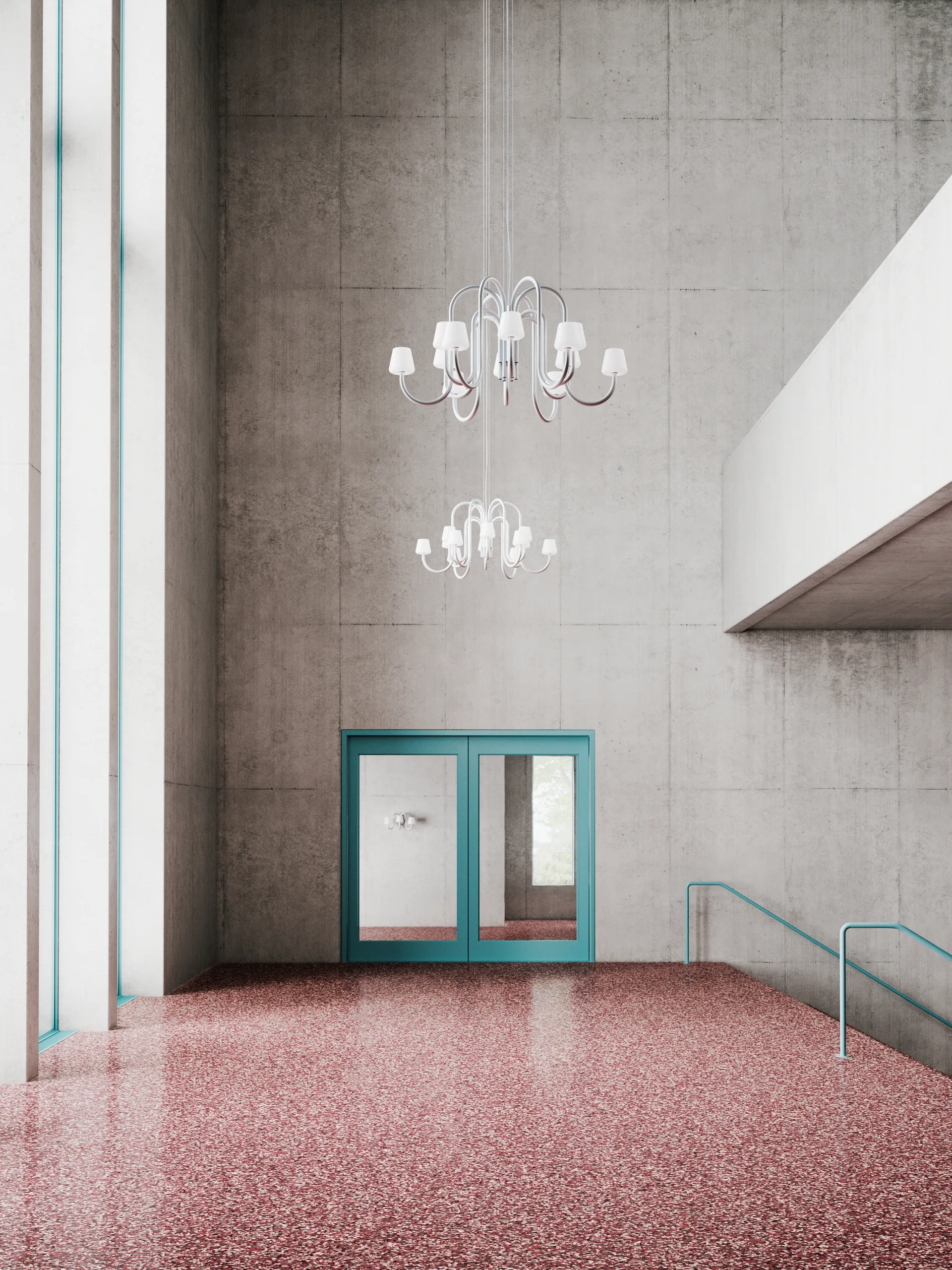 Lámpara de araña Apollo 1065, White opal HAY