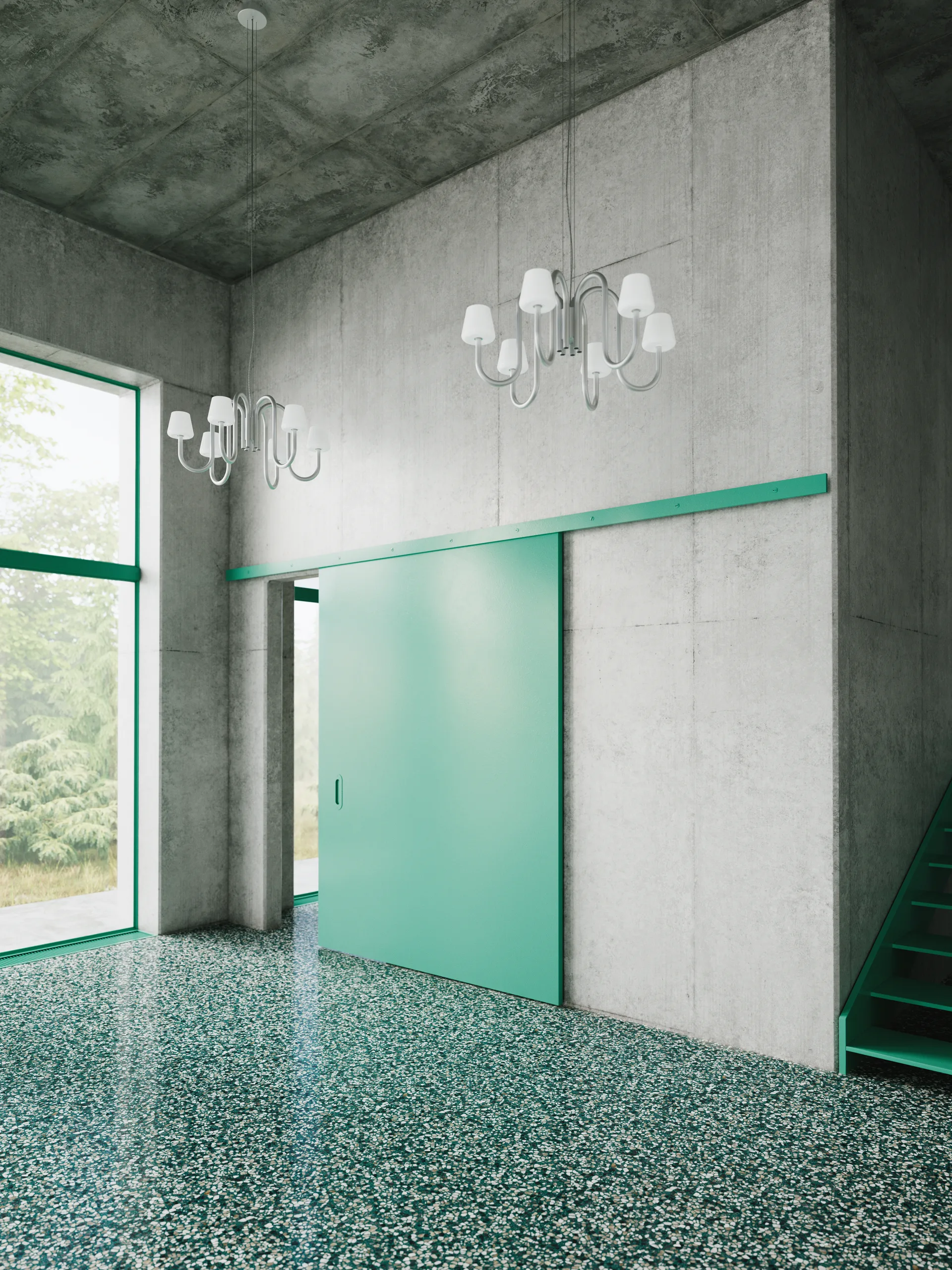 Lámpara de araña Apollo 745, White opal HAY