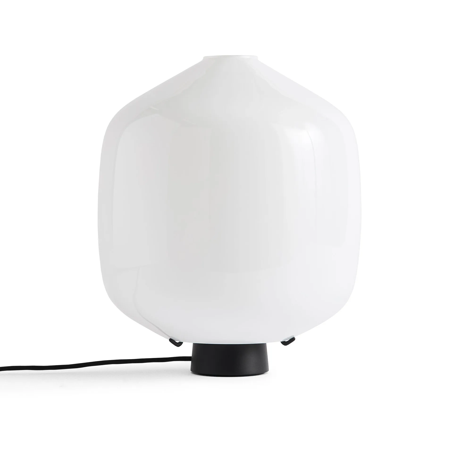 Lámpara de mesa Buoy Ø30 cm, Opal glass-soft black HAY