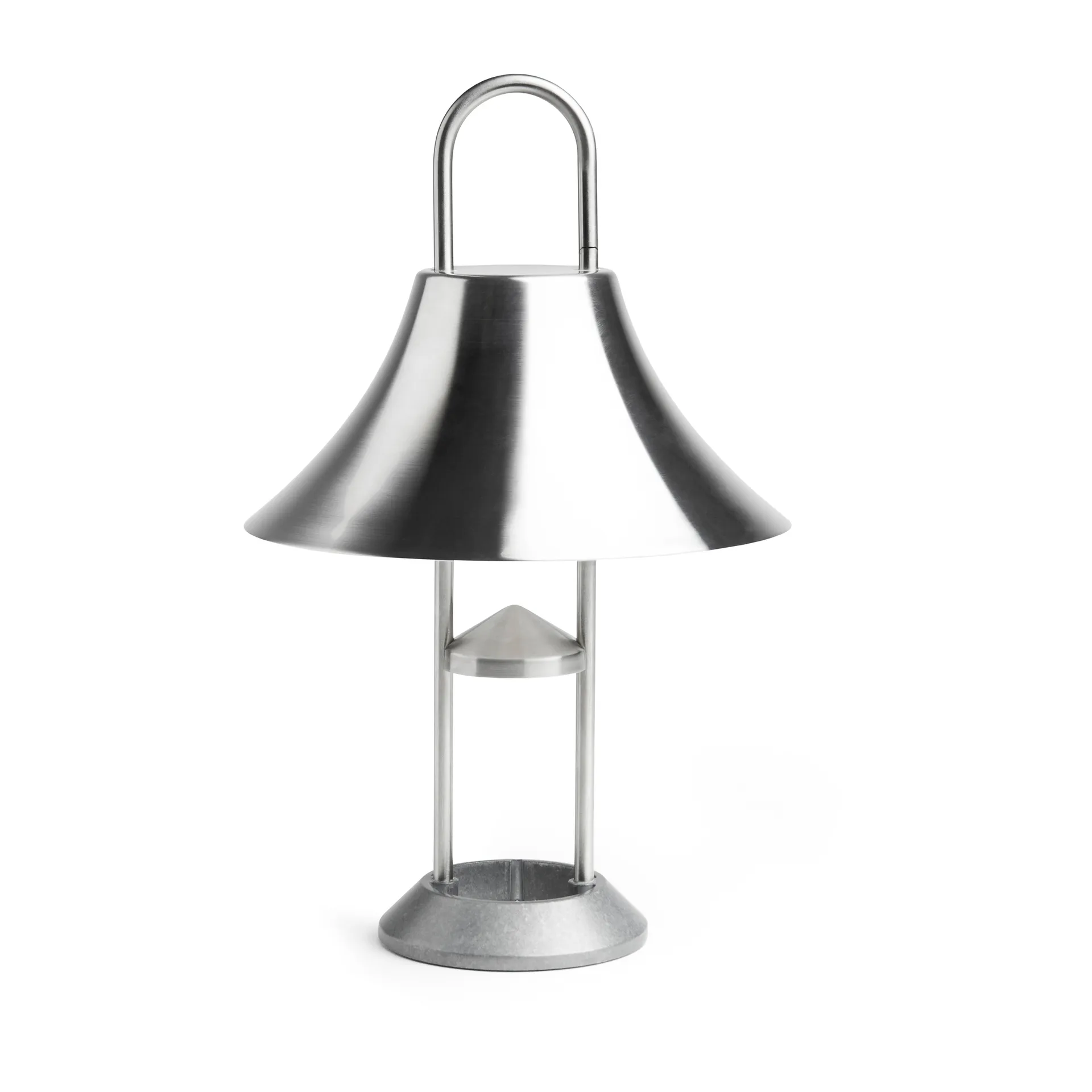 Lámpara de mesa portátil Mousqueton 30,5 cm, Brushed stainless steel HAY