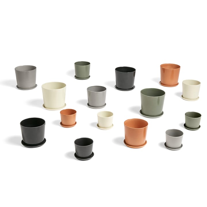 Maceta Botanical Family, Dusty green, xl, con plato ø22 cm HAY