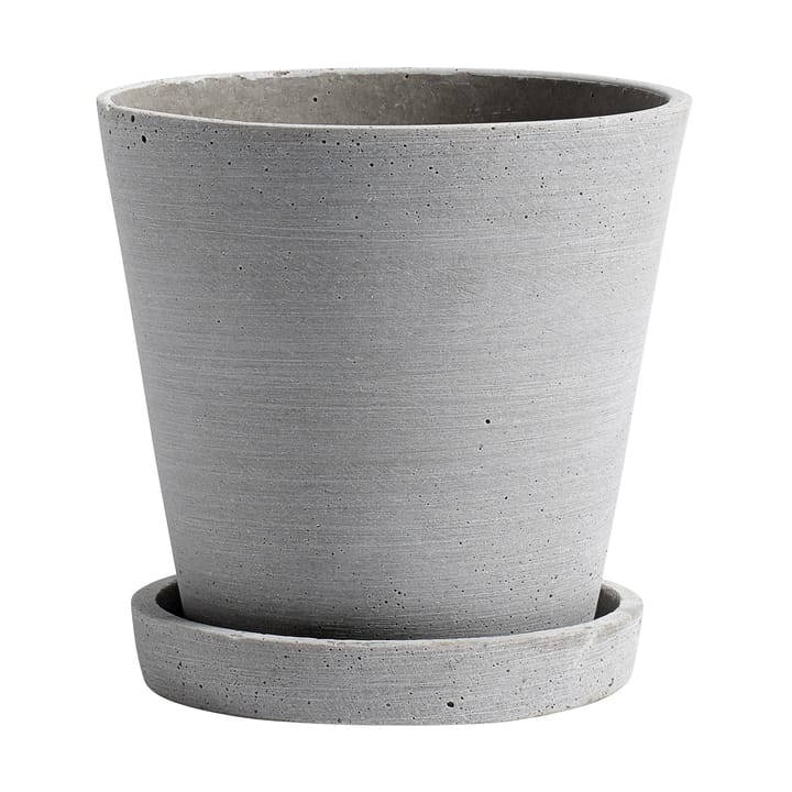 Maceta HAY Flowerpot with saucer M Ø14 cm - gris - HAY