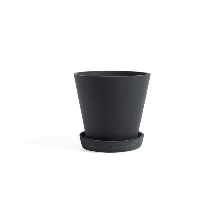 Maceta HAY Flowerpot with saucer M Ø14 cm - negro - HAY