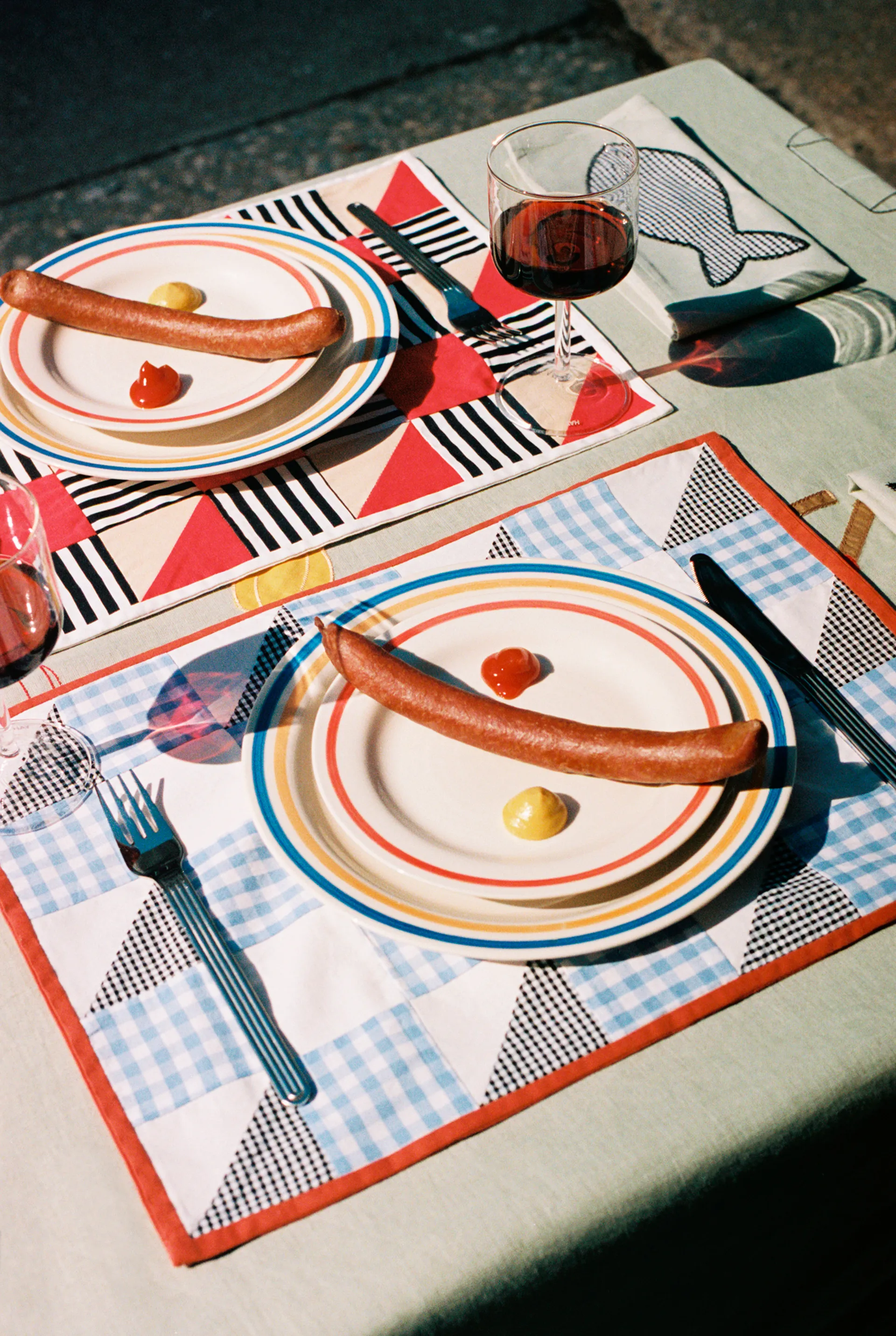 Mantel individual Sobremesa 31x45 cm, Stripe red HAY