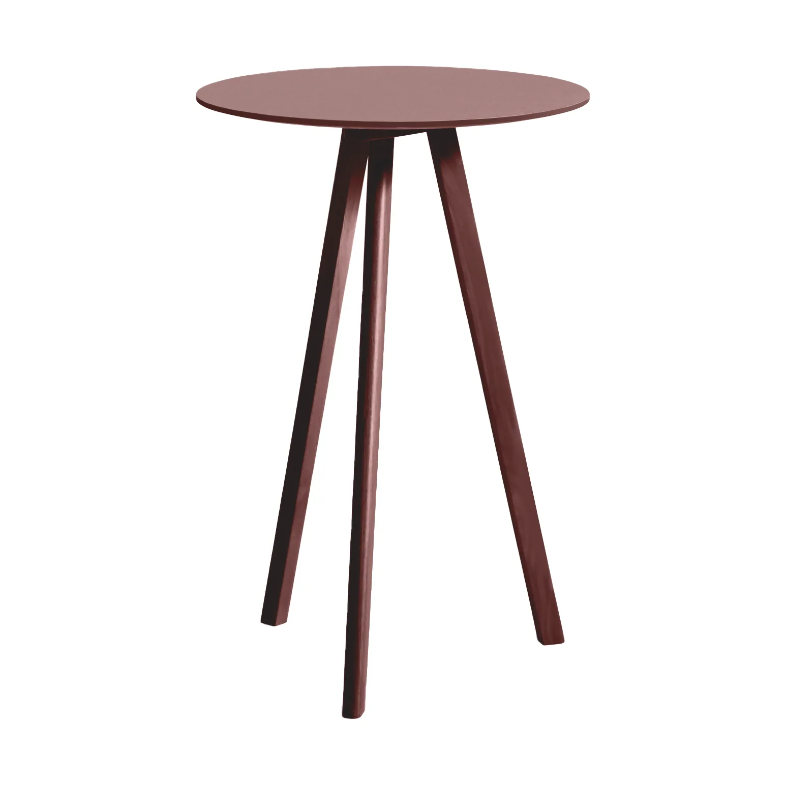 Mesa alta CPH20 2.0, Ø70 cm, Burgundy linoleum-Bordeaux HAY