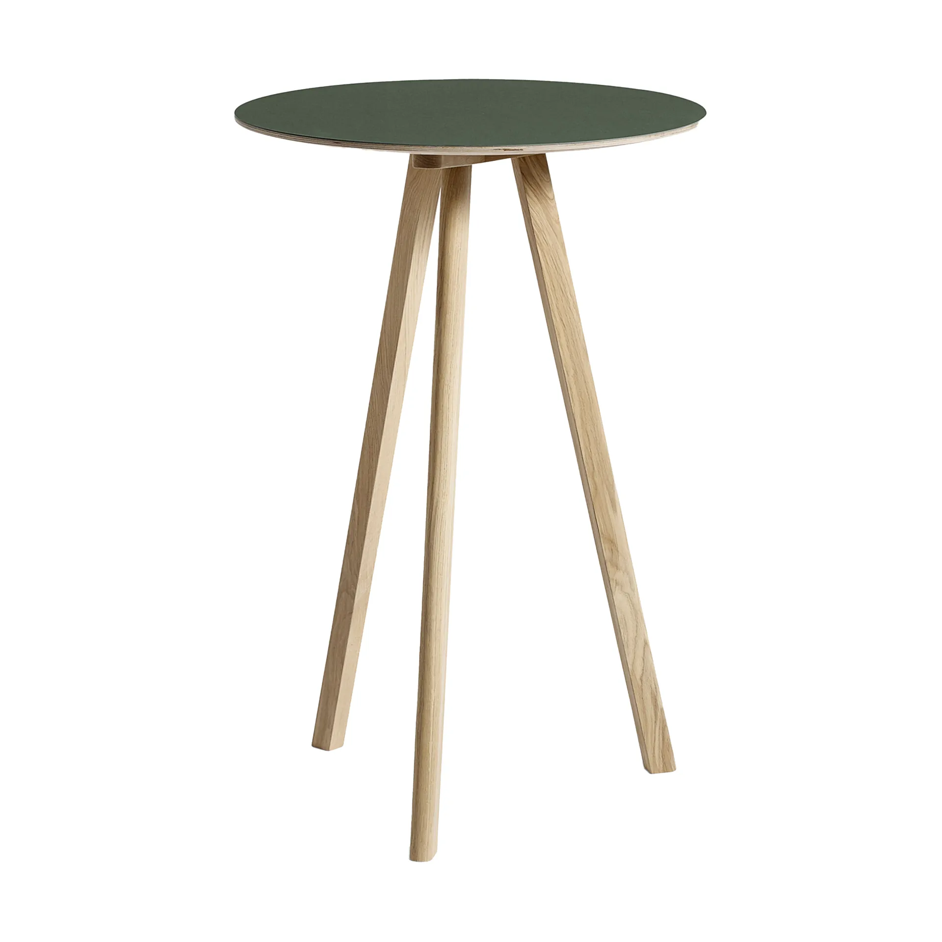 Mesa alta CPH20 2.0, Ø70 cm, Green linoleum-roble lacado HAY