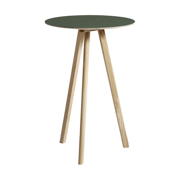 Mesa alta CPH20 2.0, Ø70 cm - Green linoleum-roble lacado - HAY