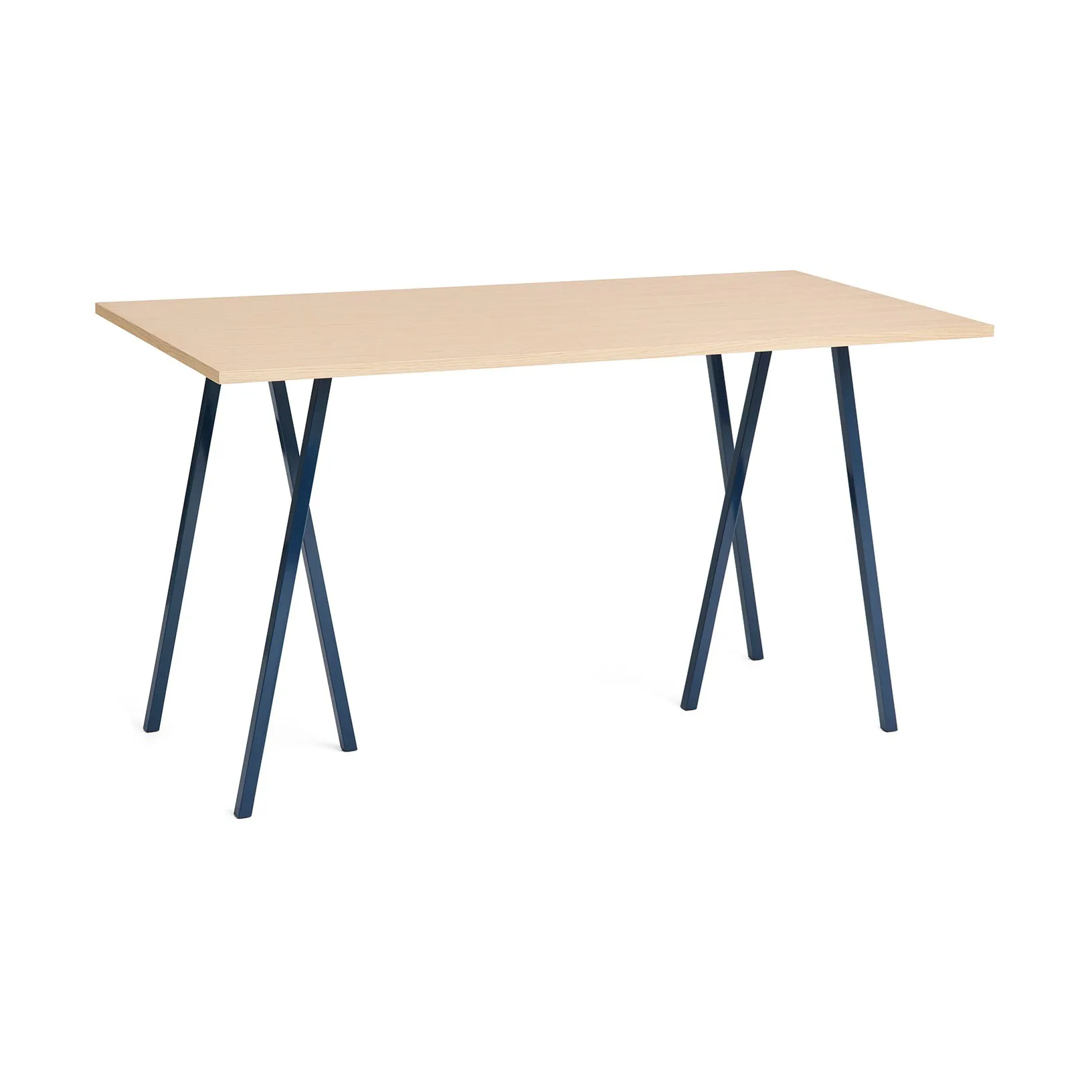 Mesa alta Loop Stand incl. support 87,5x180 cm, Deep blue-clear lacq. oak HAY