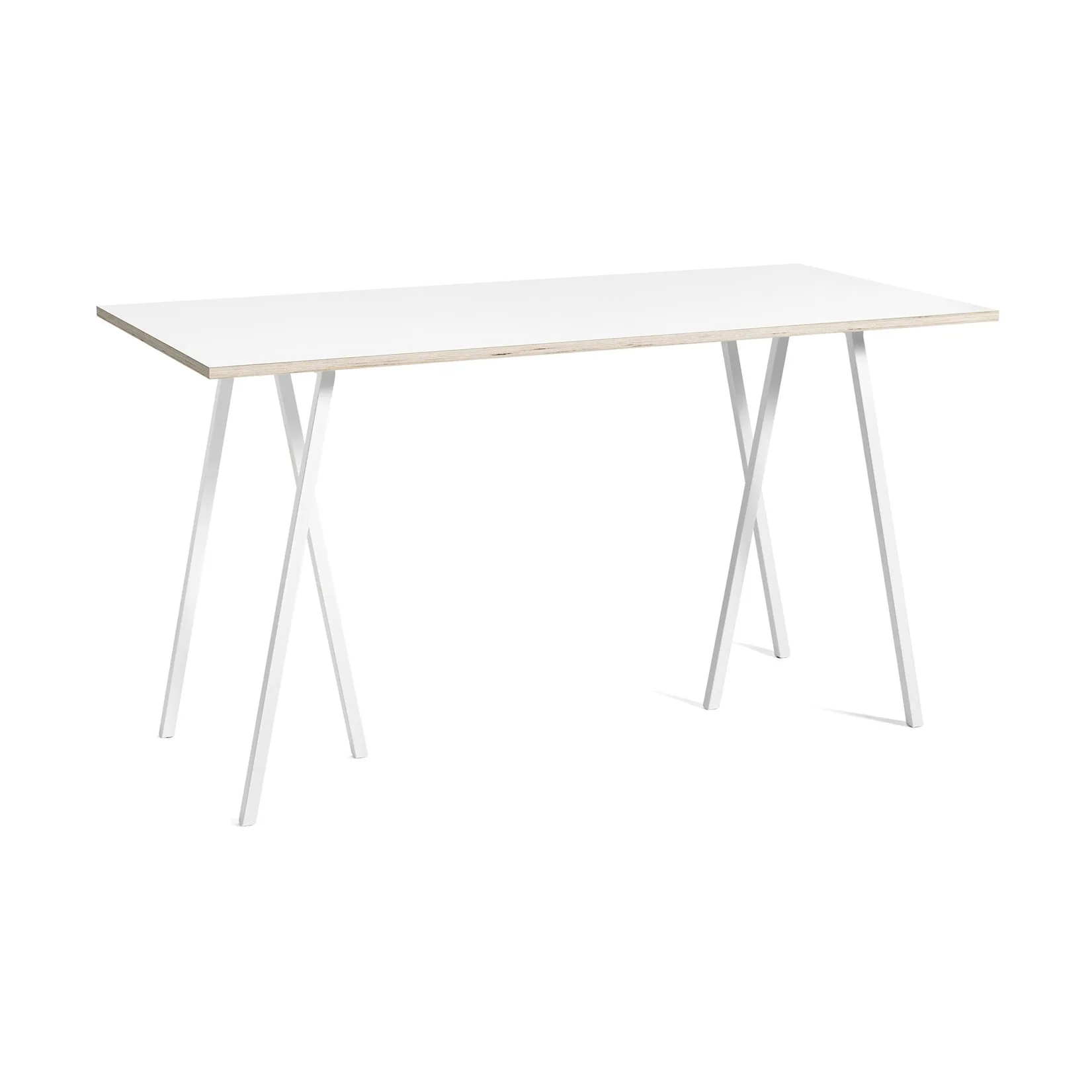 Mesa alta Loop Stand incl. support 87,5x180 cm, White-white laminate-plywood HAY
