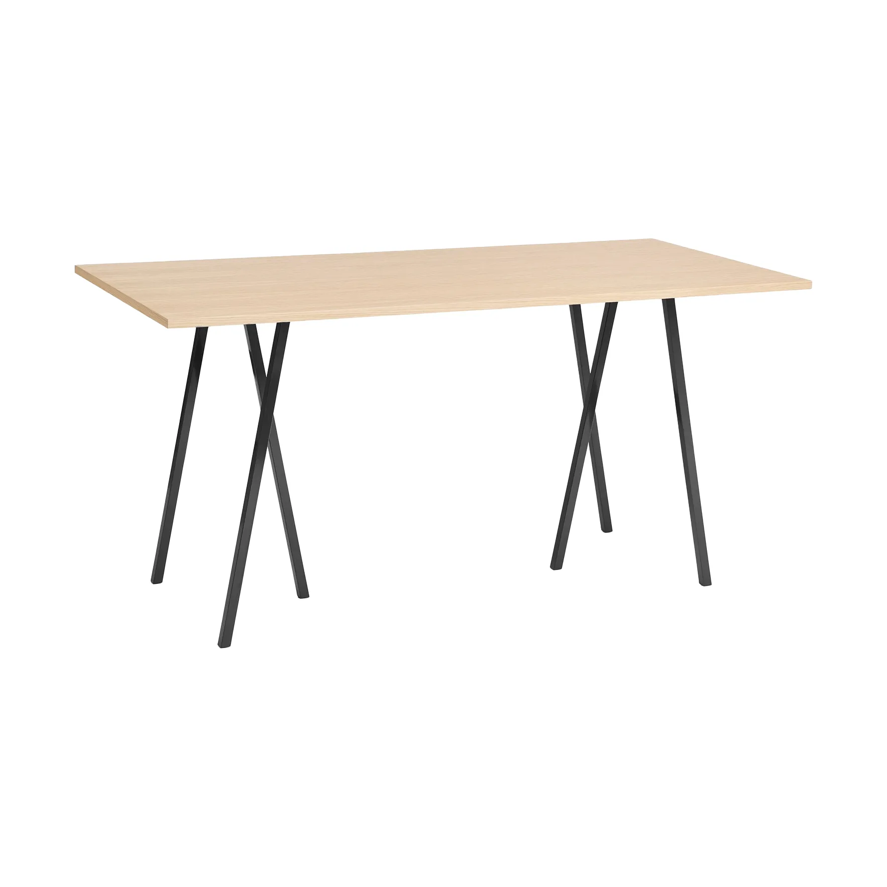 Mesa alta Loop Stand incl. support 92,5x200 cm, Black-clear lacq. oak HAY