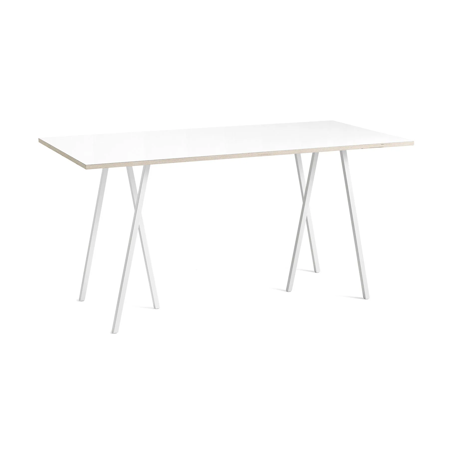 Mesa alta Loop Stand incl. support 92,5x200 cm, White-white laminate-plywood HAY