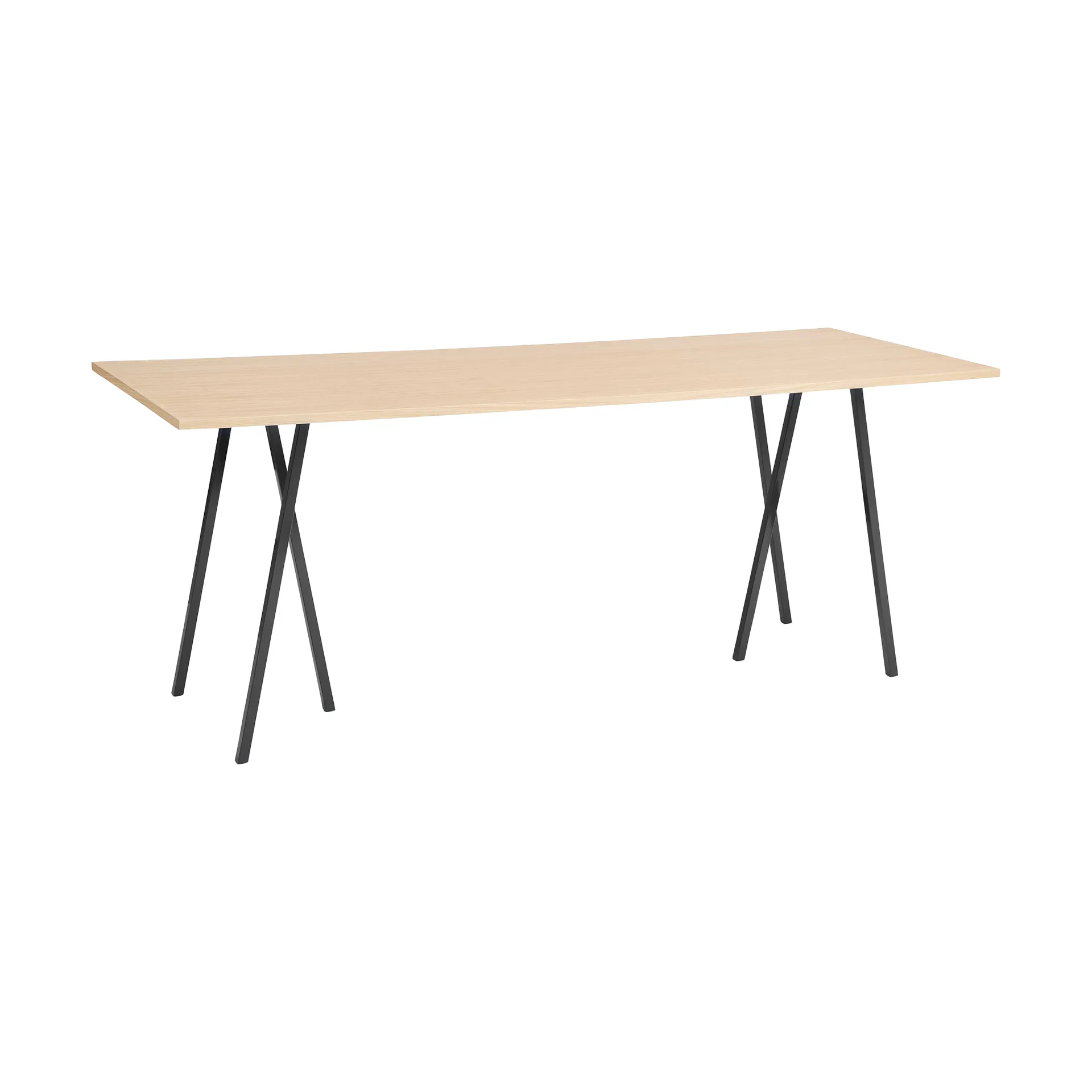 Mesa alta Loop Stand incl. support 92,5x250 cm, Black-clear lacq. oak HAY