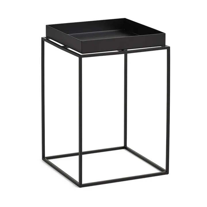 Mesa auxiliar con bandeja Tray Table medium - Black, 30x30x44 cm - HAY