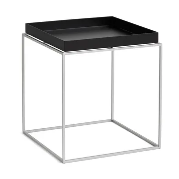 Mesa auxiliar con bandeja Tray Table medium - Black-silicona gris, 40x40x44 cm - HAY