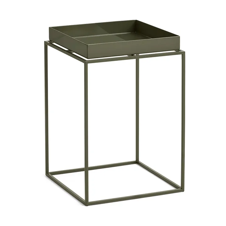 Mesa auxiliar con bandeja Tray Table medium - Olive green, 30x30x44 cm - HAY