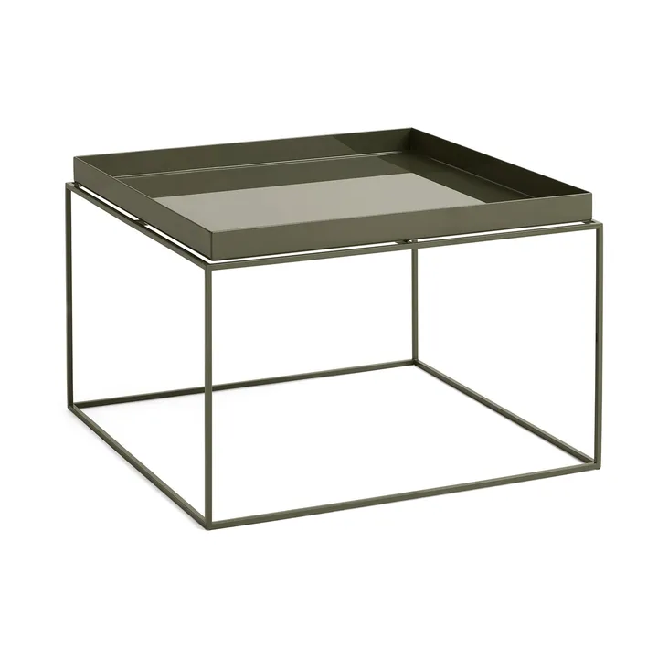 Mesa auxiliar con bandeja Tray Table medium - Olive green, 60x60x39 cm - HAY