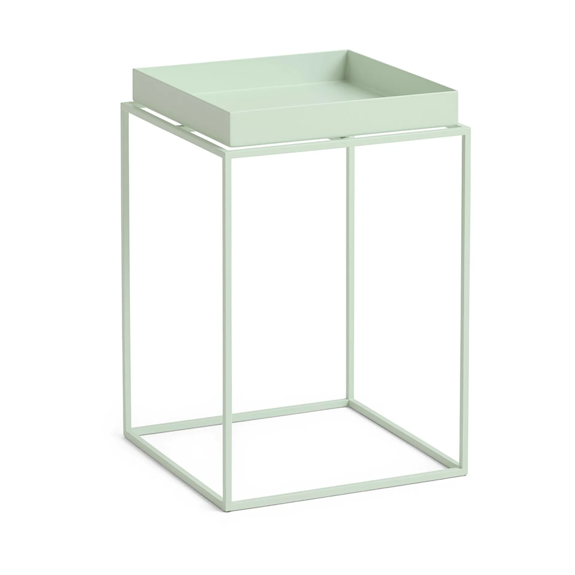 Mesa auxiliar con bandeja Tray Table medium, Soft mint, 30x30x44 cm HAY