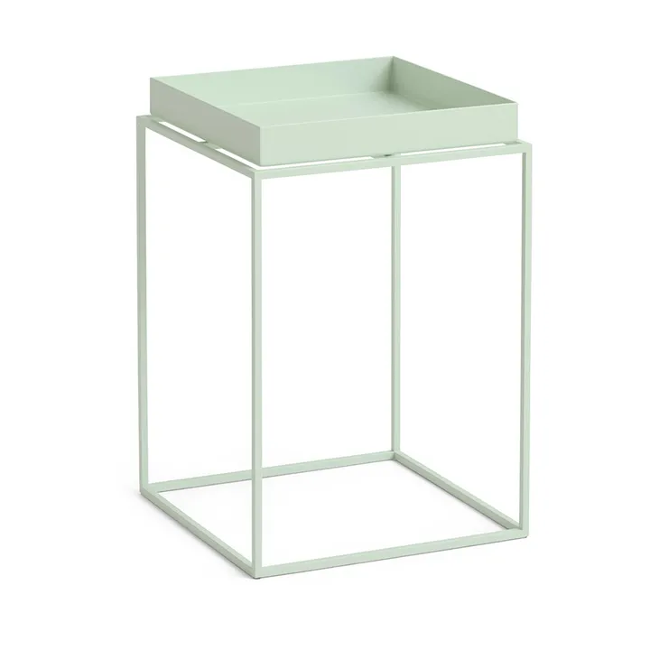 Mesa auxiliar con bandeja Tray Table medium - Soft mint, 30x30x44 cm - HAY