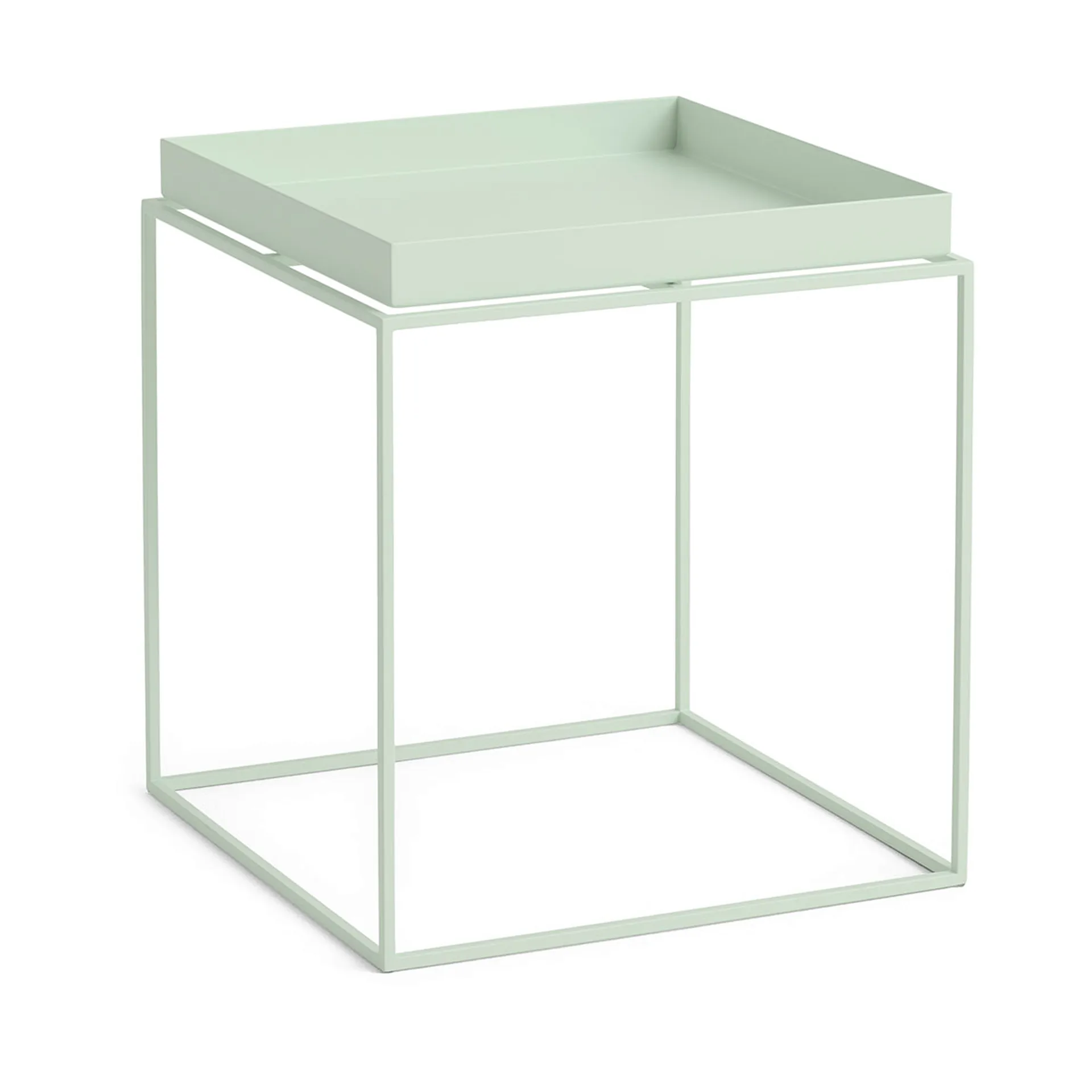 Mesa auxiliar con bandeja Tray Table medium, Soft mint, 40x40x44 cm HAY
