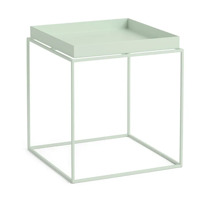 Mesa auxiliar con bandeja Tray Table medium - Soft mint, 40x40x44 cm - HAY