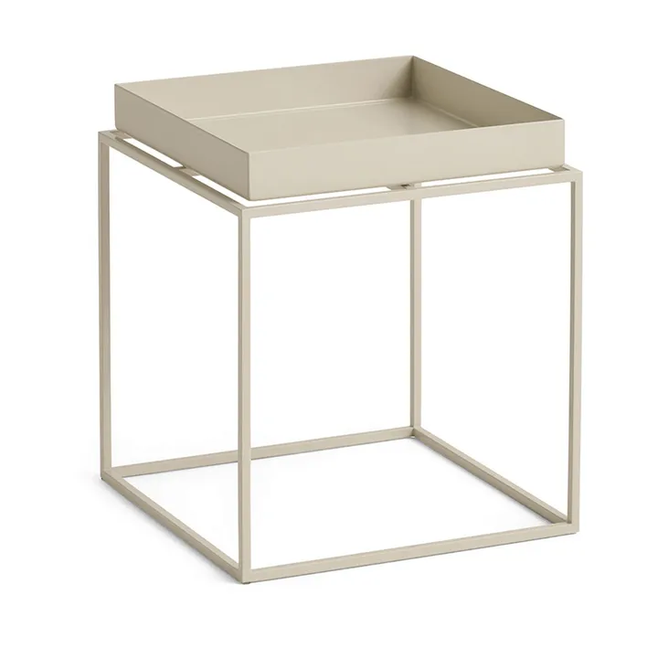Mesa auxiliar con bandeja Tray Table medium - Warm beige, 30x30x34 cm - HAY