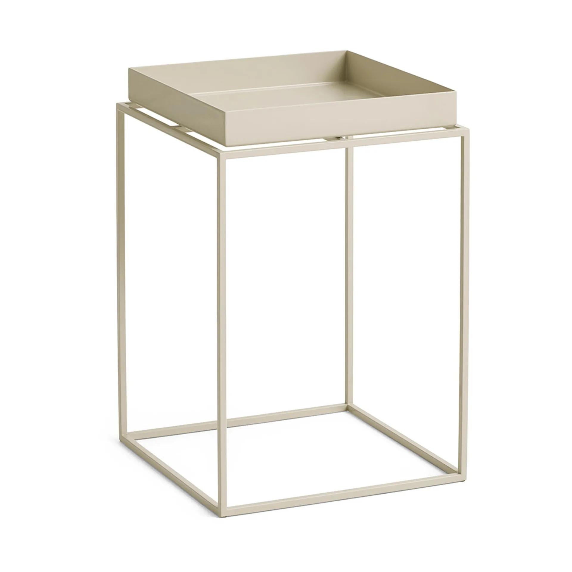 Mesa auxiliar con bandeja Tray Table medium, Warm beige, 30x30x44 cm HAY