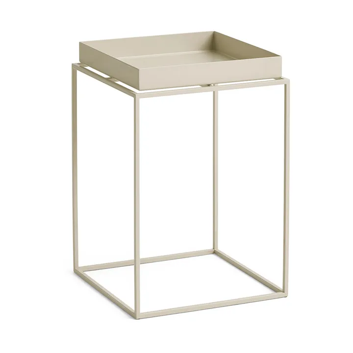 Mesa auxiliar con bandeja Tray Table medium - Warm beige, 30x30x44 cm - HAY