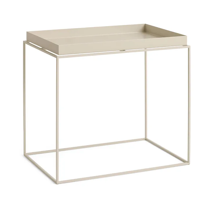 Mesa auxiliar con bandeja Tray Table medium - Warm beige, 40x60x54 cm - HAY