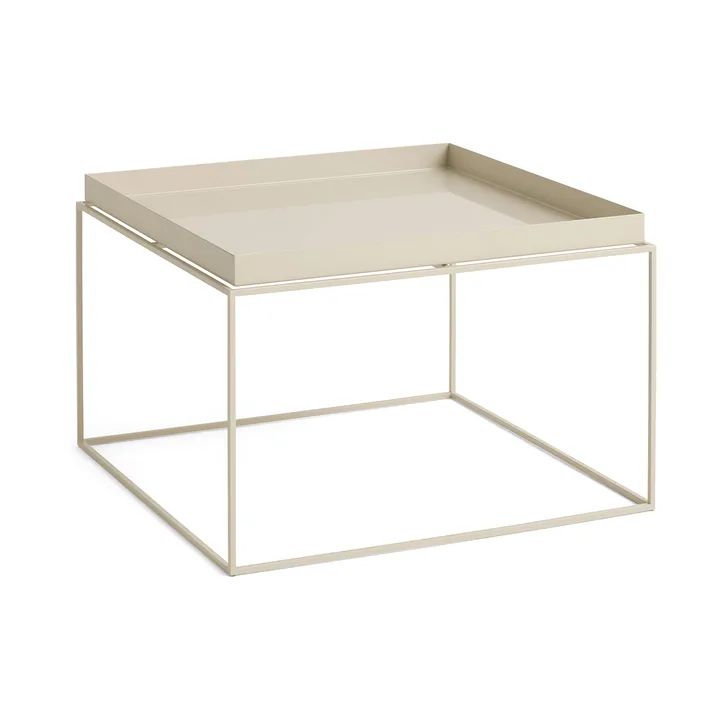 Mesa auxiliar con bandeja Tray Table medium - Warm beige, 60x60x39 cm - HAY