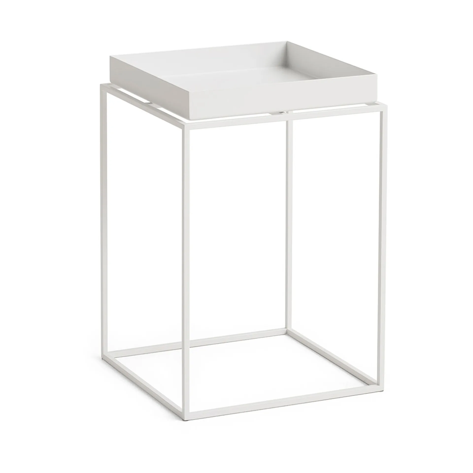 Mesa auxiliar con bandeja Tray Table medium, White, 30x30x44 cm HAY