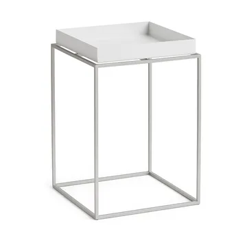 Mesa auxiliar con bandeja Tray Table medium - White-silicona gris, 30x30x44 cm - HAY
