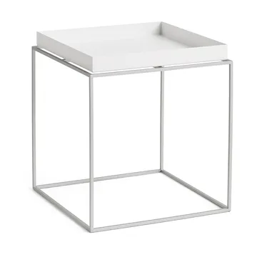 Mesa auxiliar con bandeja Tray Table medium - White-silicona gris, 40x40x44 cm - HAY