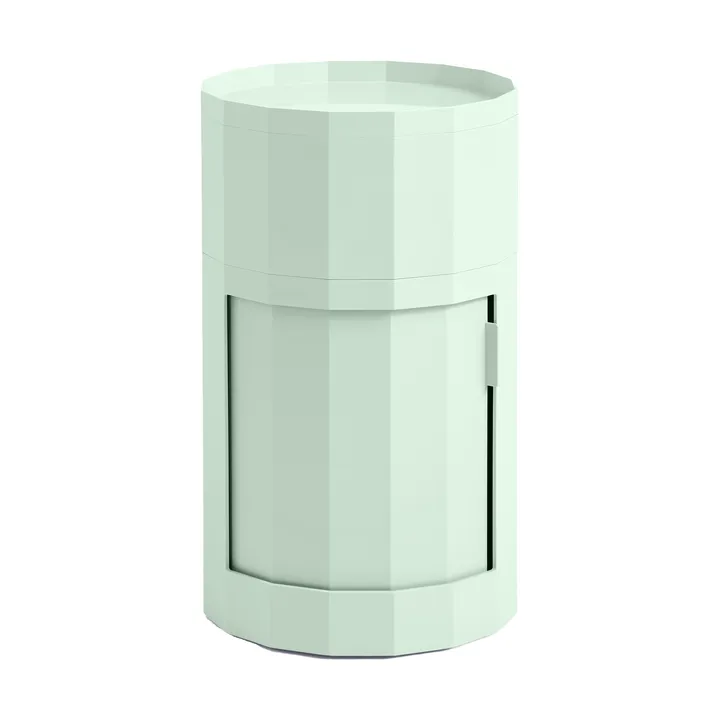 Mesa auxiliar Facet Cabinet high pies/ruedas 66 cm - Soft mint - HAY