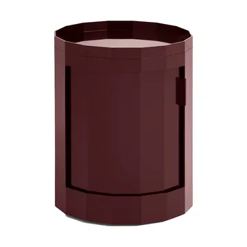 Mesa auxiliar Facet Cabinet low pies/ruedas 49 cm - Burgundy - HAY