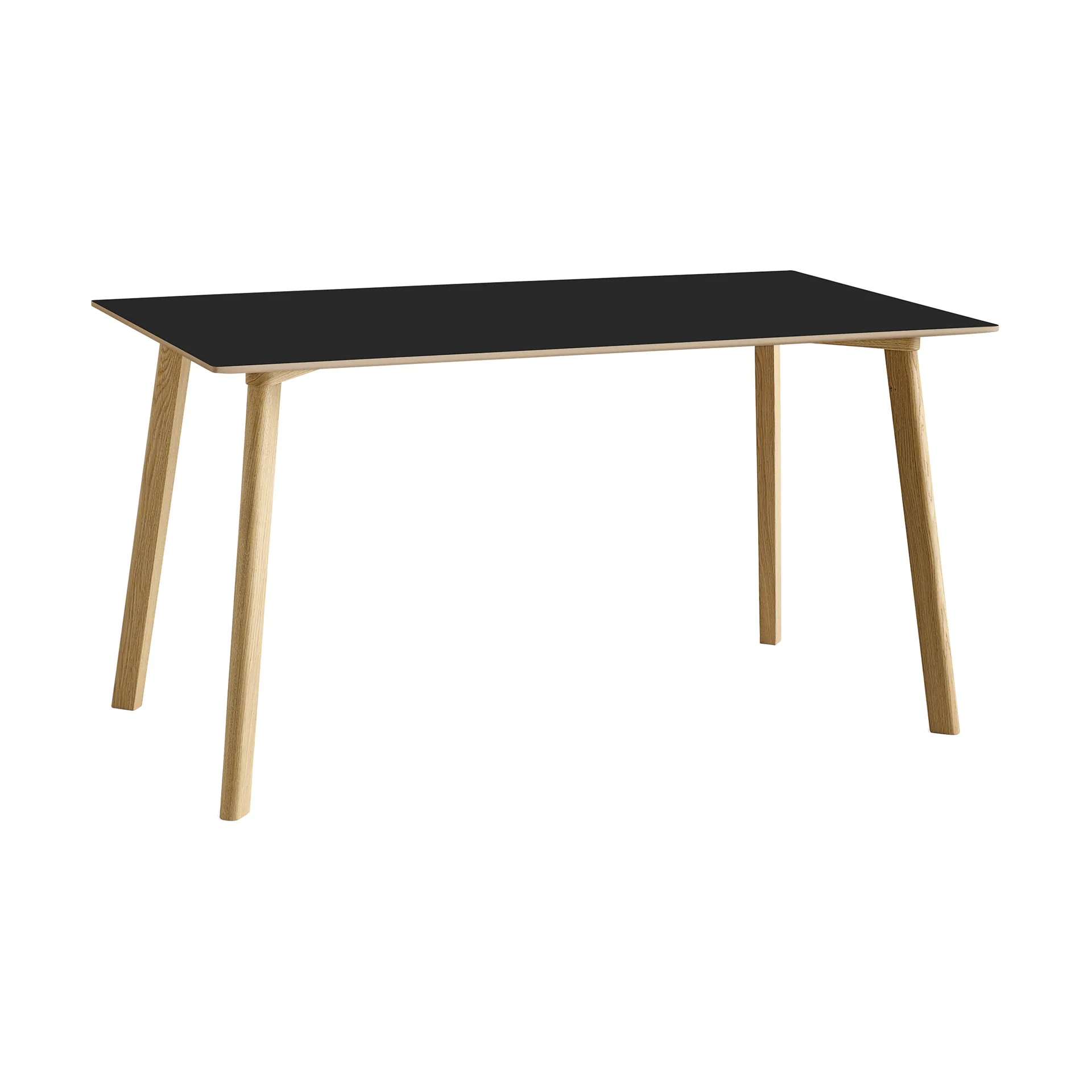 Mesa CPH210 Deux 2.0, 75×140 cm, Black laminate-roble lacado HAY